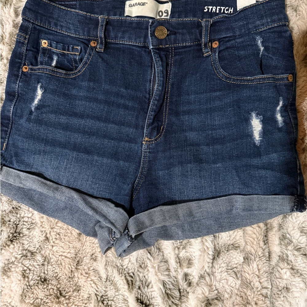 Garage Dark Blue Jean Shorts